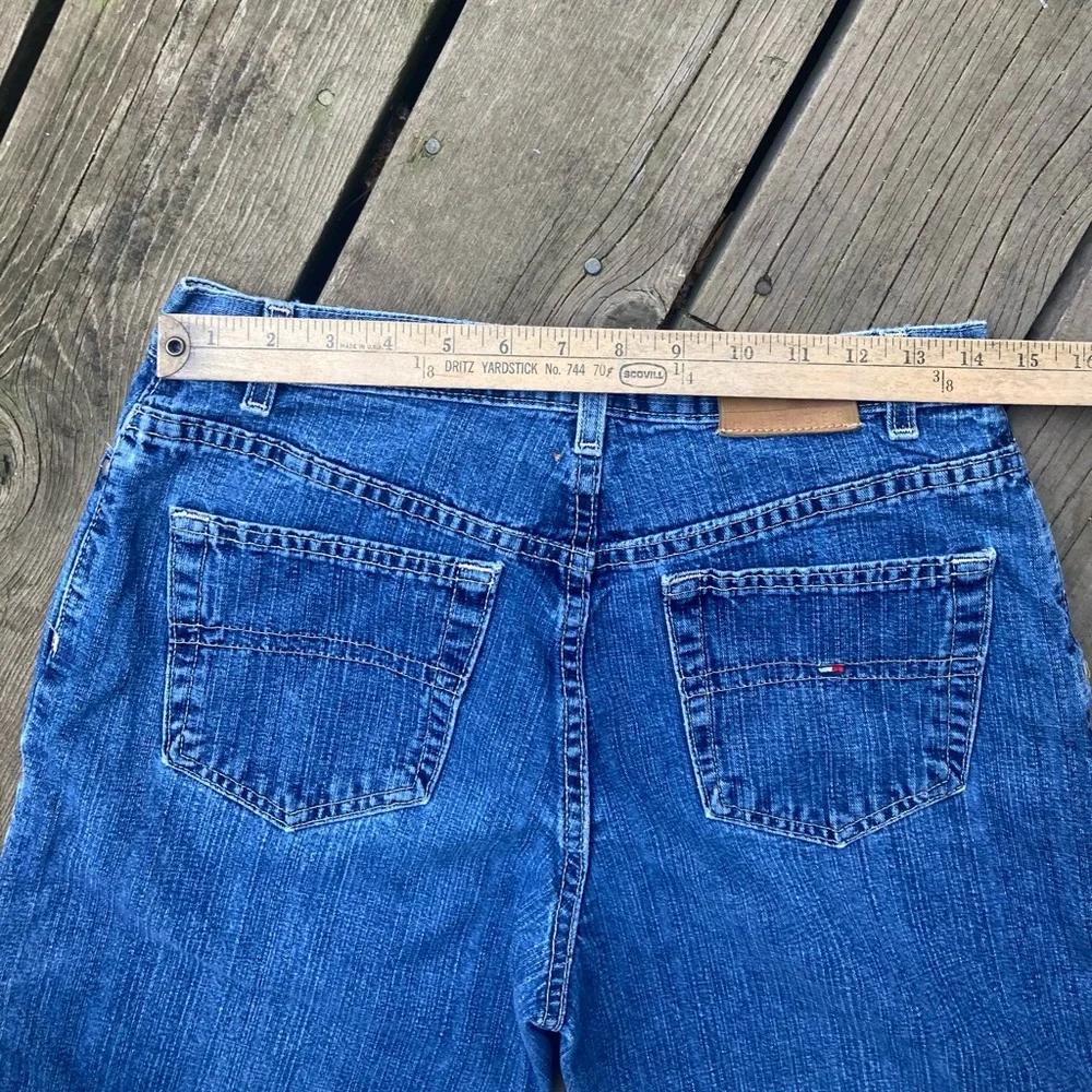 TOMMY HILFIGER Vintage Cropped Wide Leg Jeans Blue Denim Size 8 - Picture 11 of 12